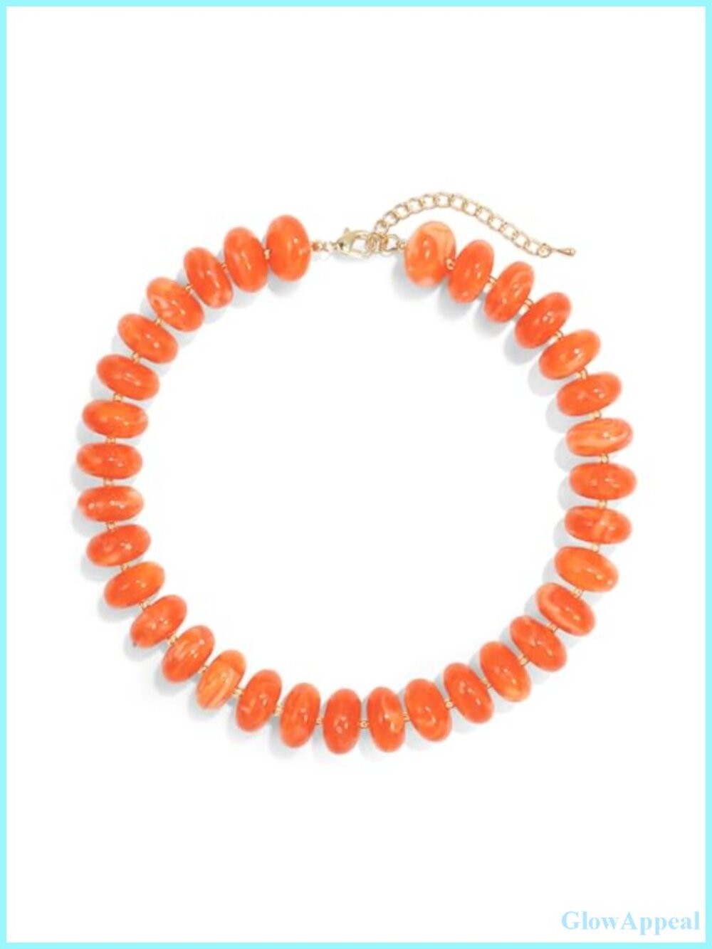 Acrylic Beaded Choker Necklace with Gold Plated Lobster Clasp